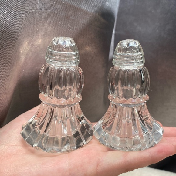 Other - Clear Cut Crystal Salt and Pepper Shaker Set with Screw Top Vintage Collectable